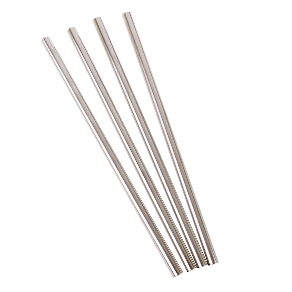 24PK Appetito Stainless Steel Reusable Straight Smoothie Straws Home Kitchen