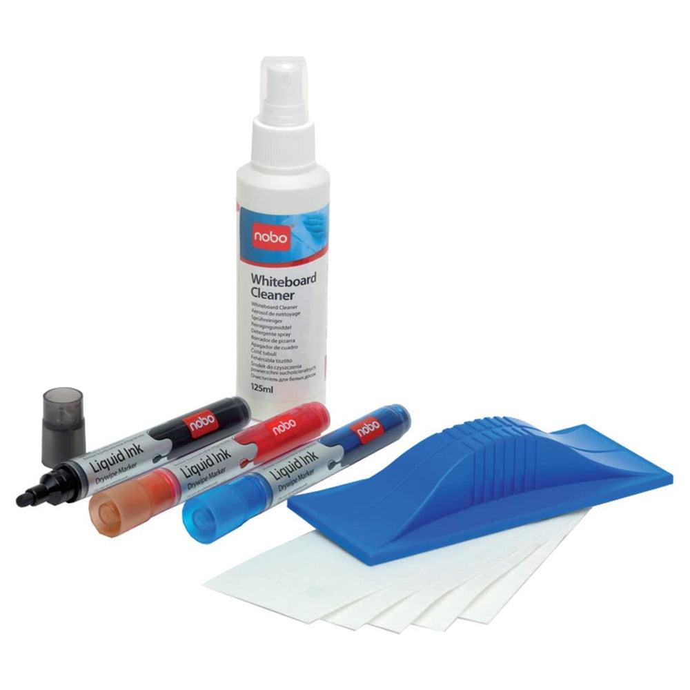 2x 5pc Nobo Whiteboard Starter Kit w/ Cleaner Spray/Markers/Eraser