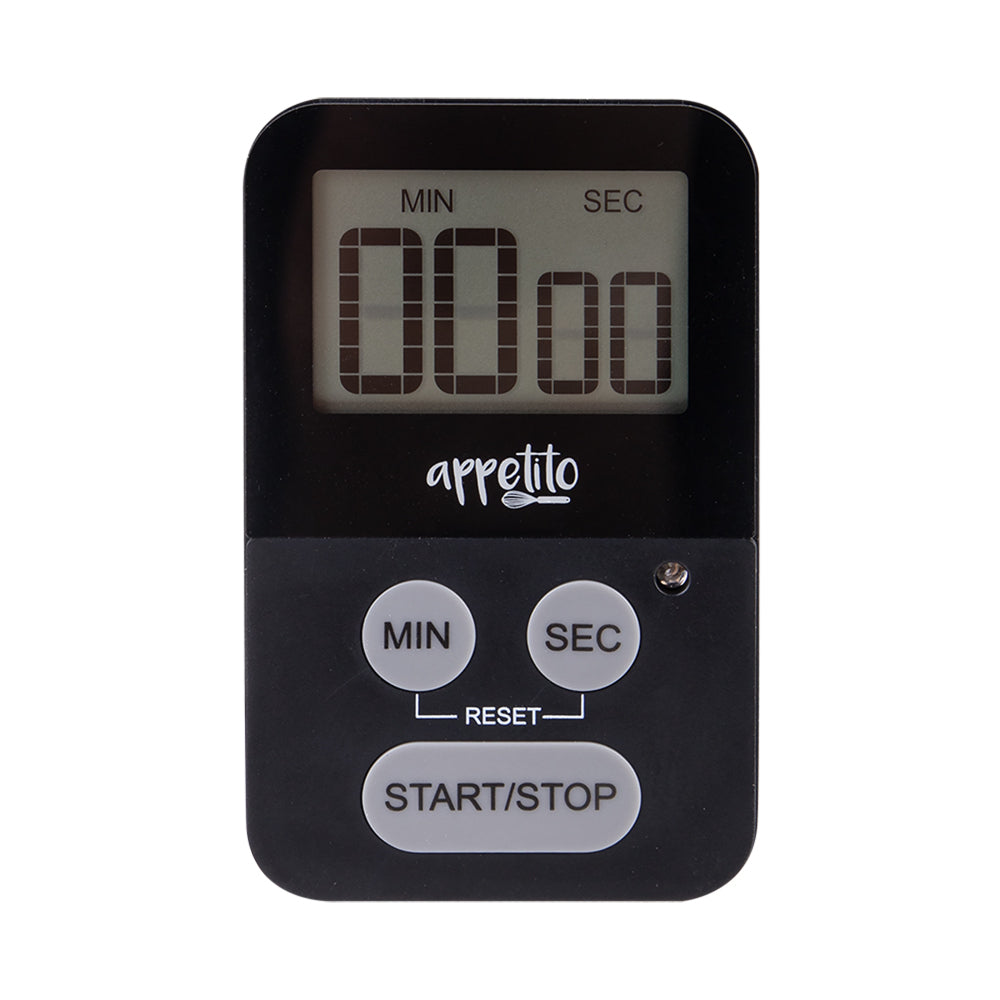3PK Appetito Slim-Line Digital Timer 100 Minutes Black
