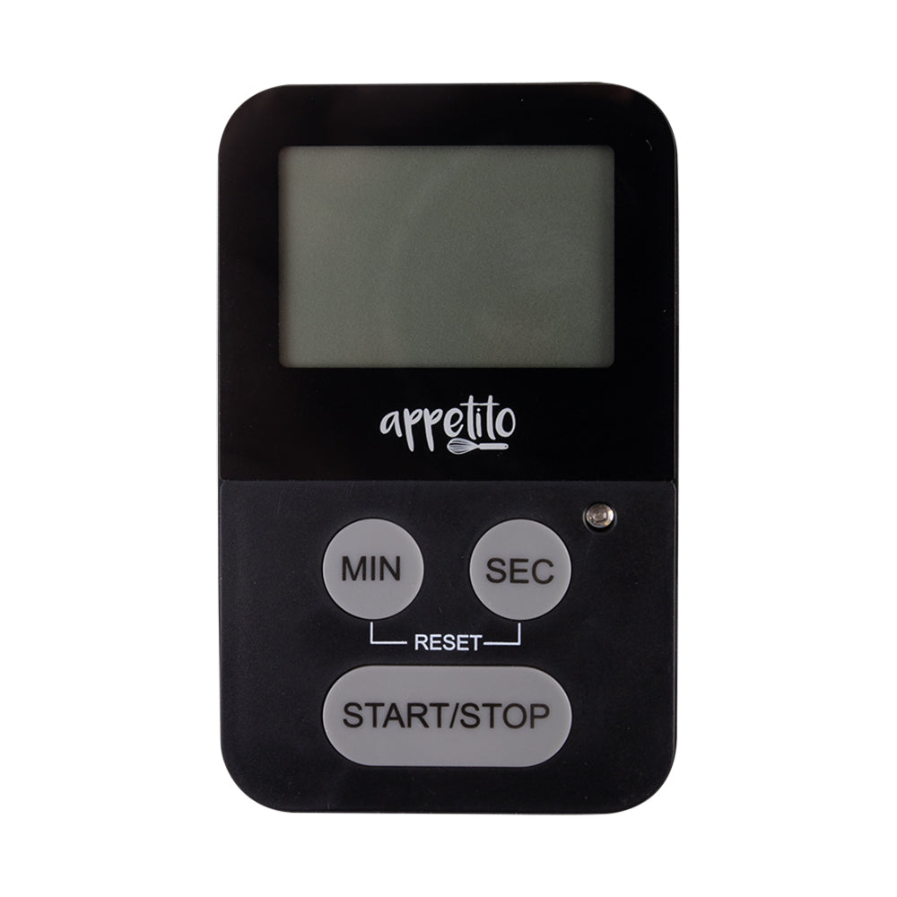 3PK Appetito Slim-Line Digital Timer 100 Minutes Black