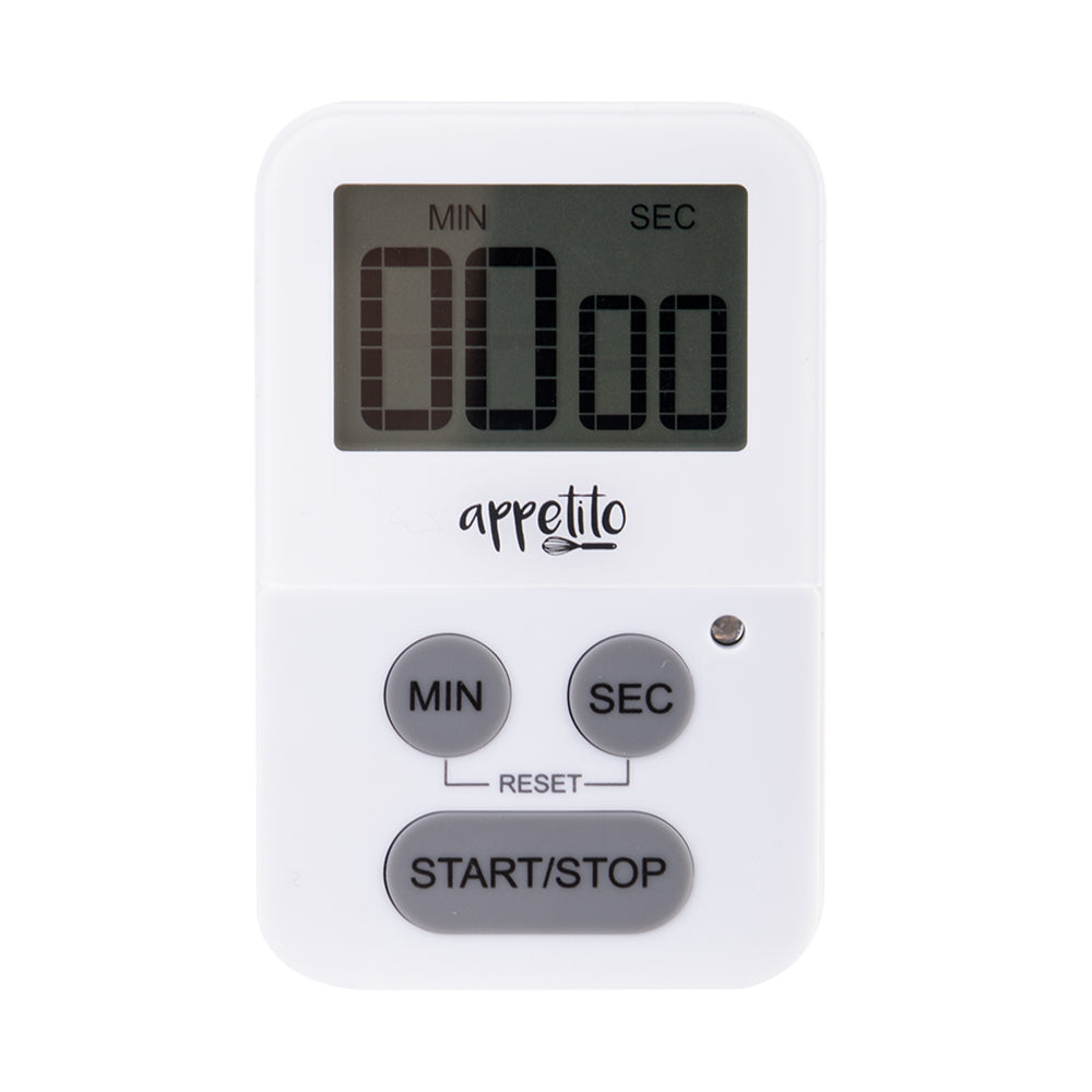 3PK Appetito Slim-Line Digital Timer 100 Minutes White