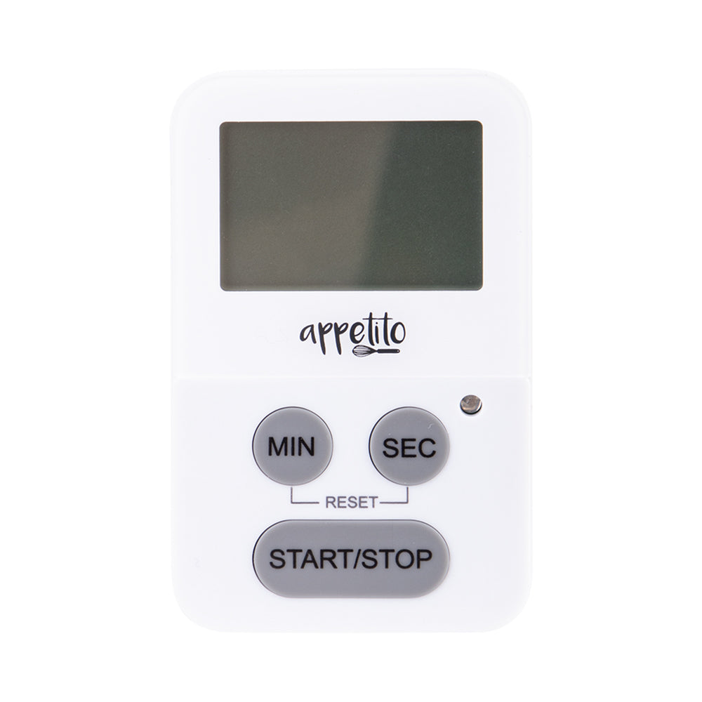 3PK Appetito Slim-Line Digital Timer 100 Minutes White