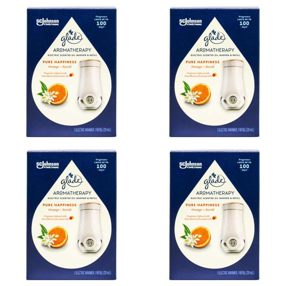 4PK Glade 20ml Aromathery Electric Scented Oil Warmer - Orange Neroli