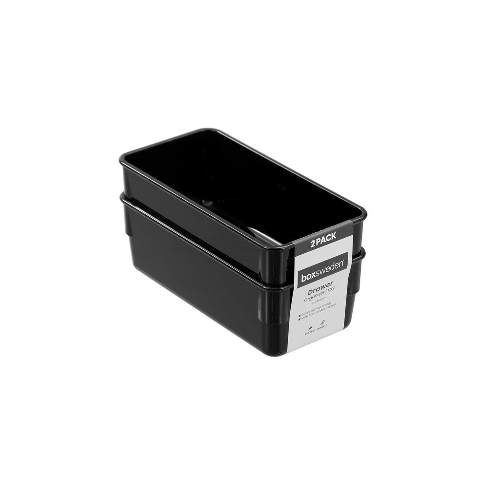12PK Boxsweden Drawer Organiser Tray Rectangle 15x7.5cm - Assorted