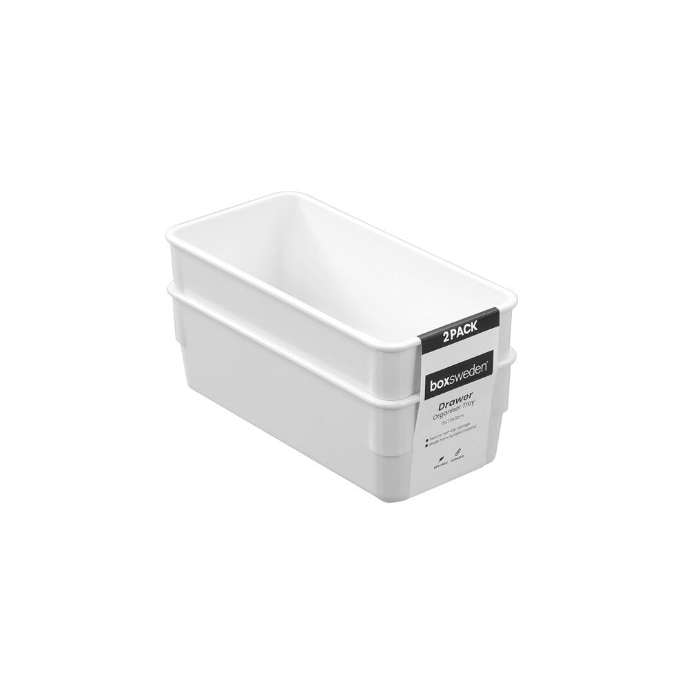 12PK Boxsweden Drawer Organiser Tray Rectangle 15x7.5cm - Assorted