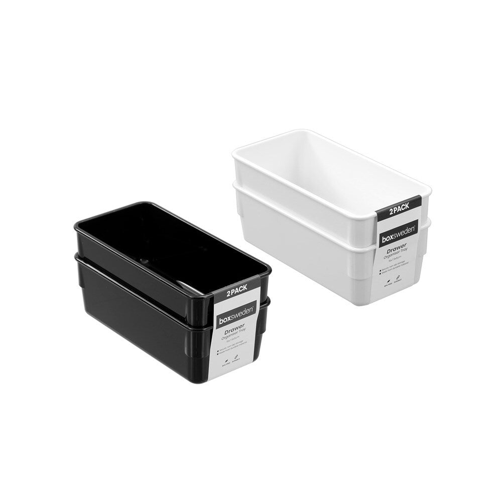 12PK Boxsweden Drawer Organiser Tray Rectangle 15x7.5cm - Assorted