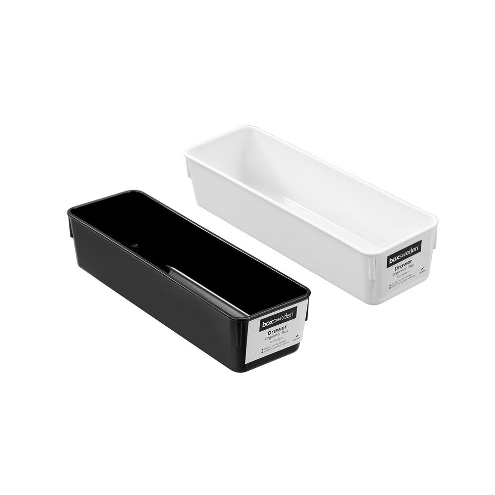 12PK Boxsweden Drawer Organiser Tray Rectangle 23x7.5cm - Assorted