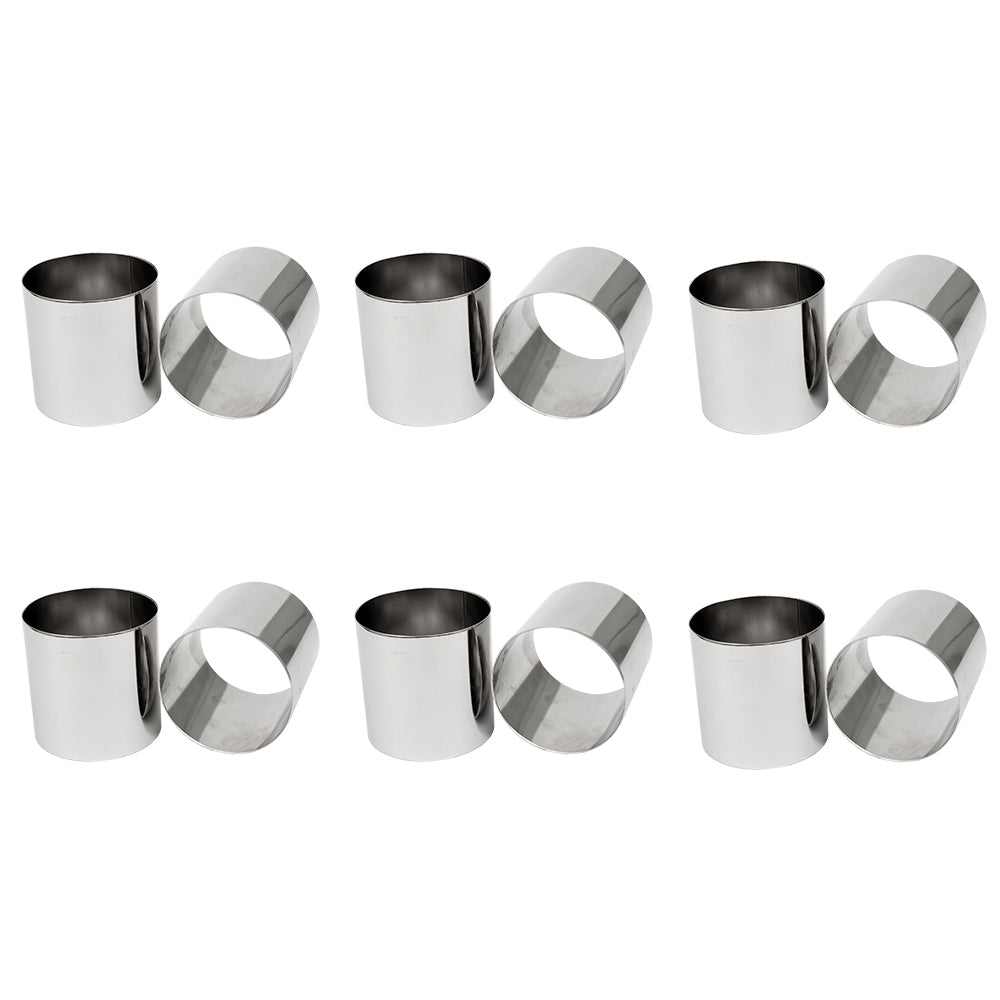 6PK Appetito Stainless Steel Round Food Ring 75mm Dia.x75mm High