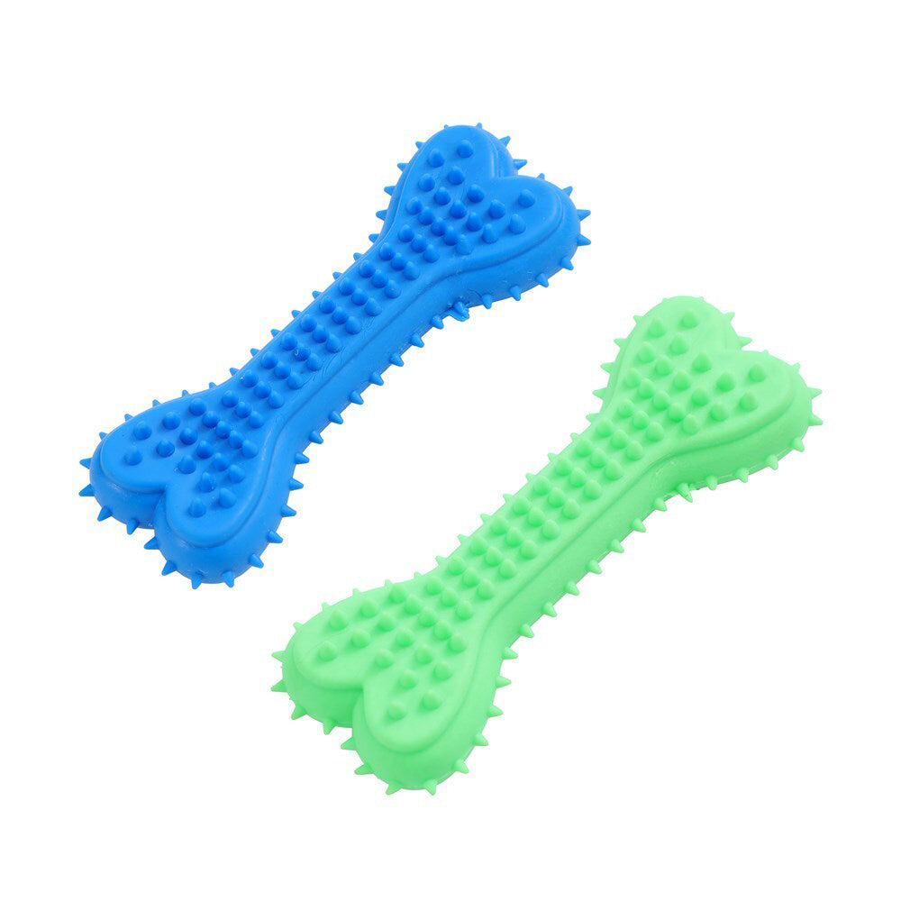 12x Paws & Claws Rubber Spikey Bone Pet Dental Toy Assorted