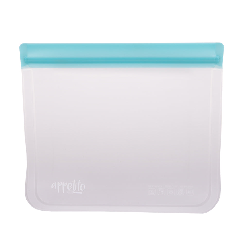 6PK Appetito Reusable Fridge/Freezer Sandwich Bag 4 Cup/1L Blue