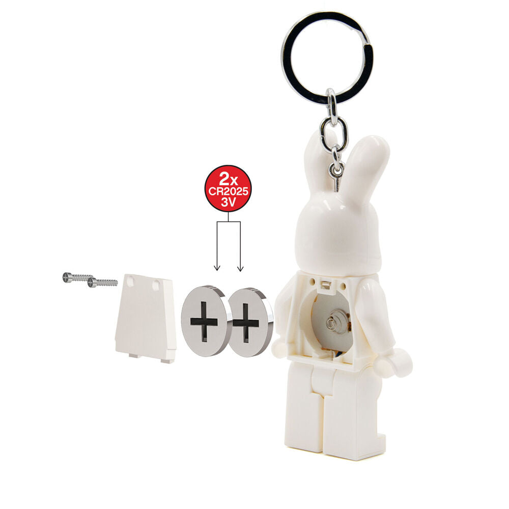 Lego Brick Mini Keychain Light Bunny Hanging Accessory Key Ring Bag Charm
