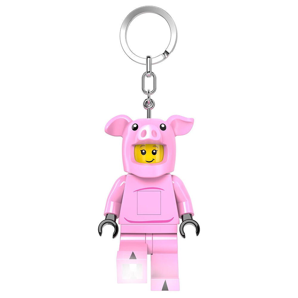 Lego Brick Keychain Light Piggy Girl Hanging Accessory Key Ring Bag Charm