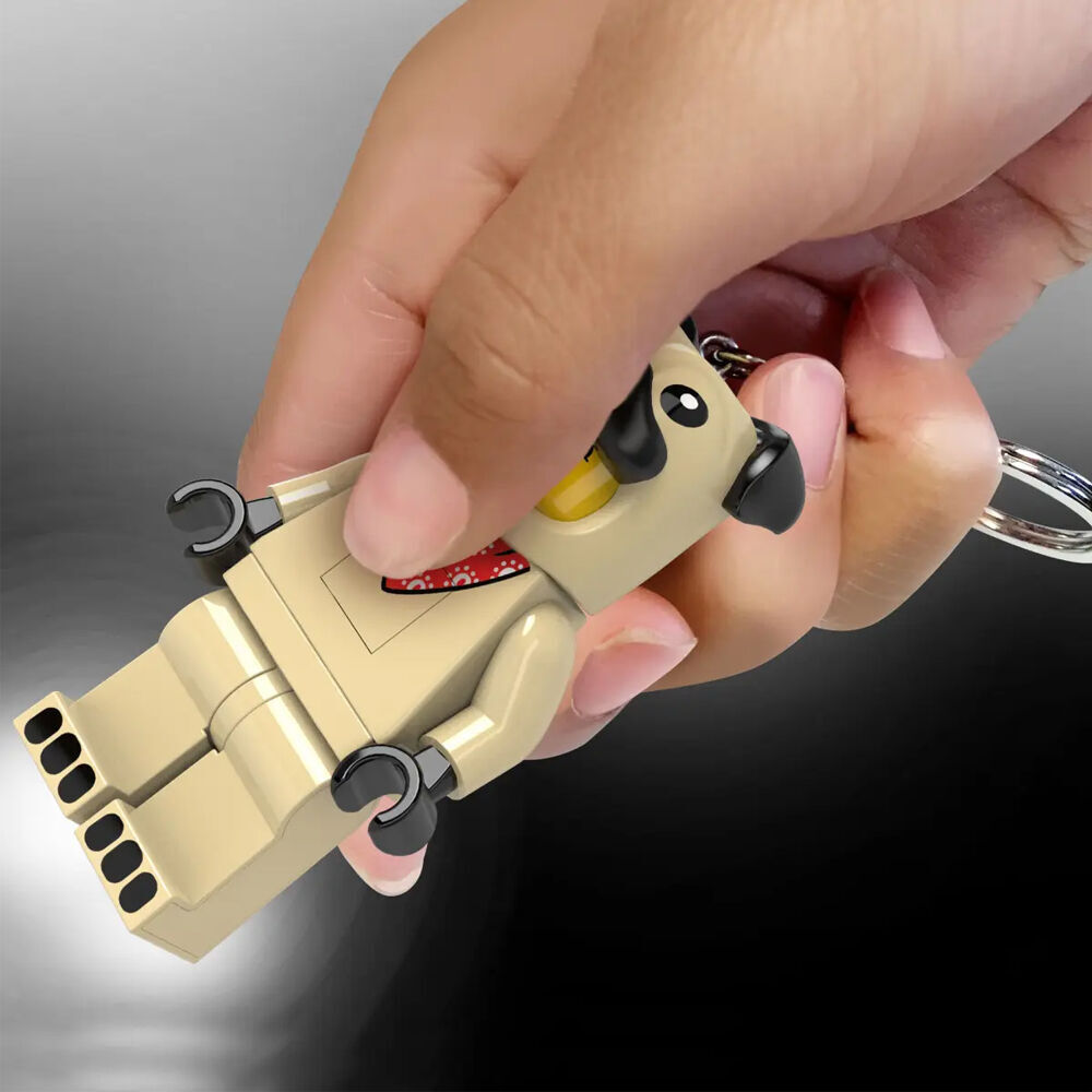 Lego Brick Mini Keychain Light Pug Hanging Accessory Key Ring Bag Charm