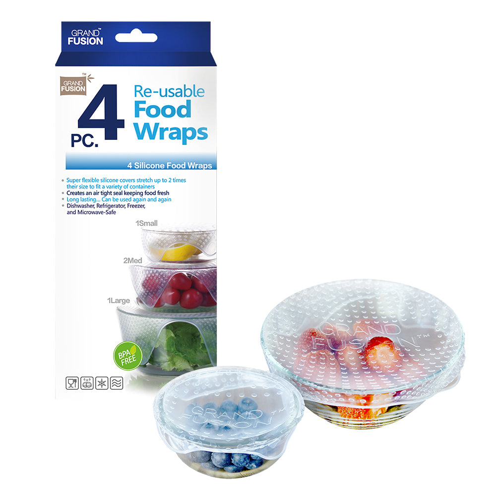 8pc Grand Fusion Silicone Stretchy Food Container Lid/Wraps