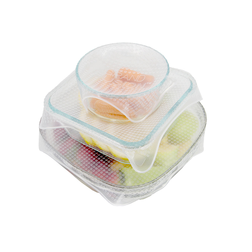 8pc Grand Fusion Silicone Stretchy Food Container Lid/Wraps