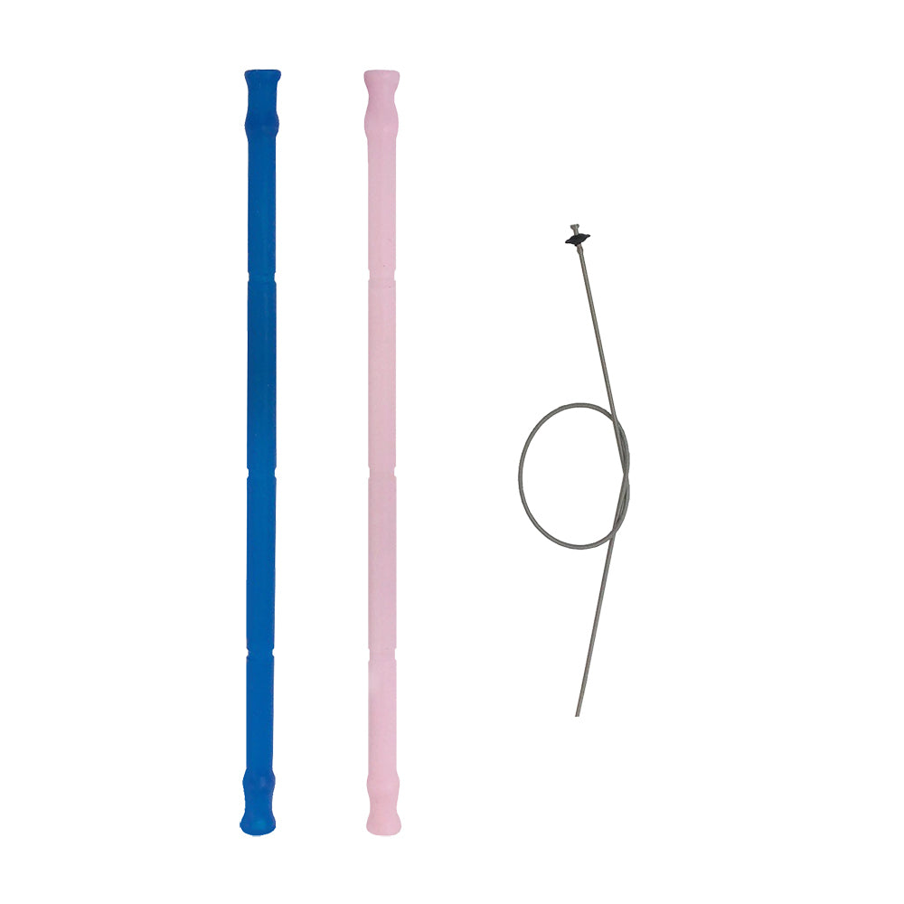 3PK Grand Fusion Silicone Travel Reusable Drinking Straw w/ Cleaner