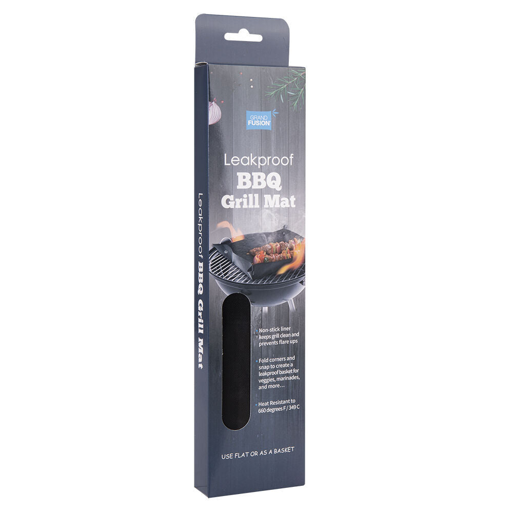 2PK Grand Fusion Leakproof Non-Stick BBQ Grill Mat Liner 30x40cm - Black