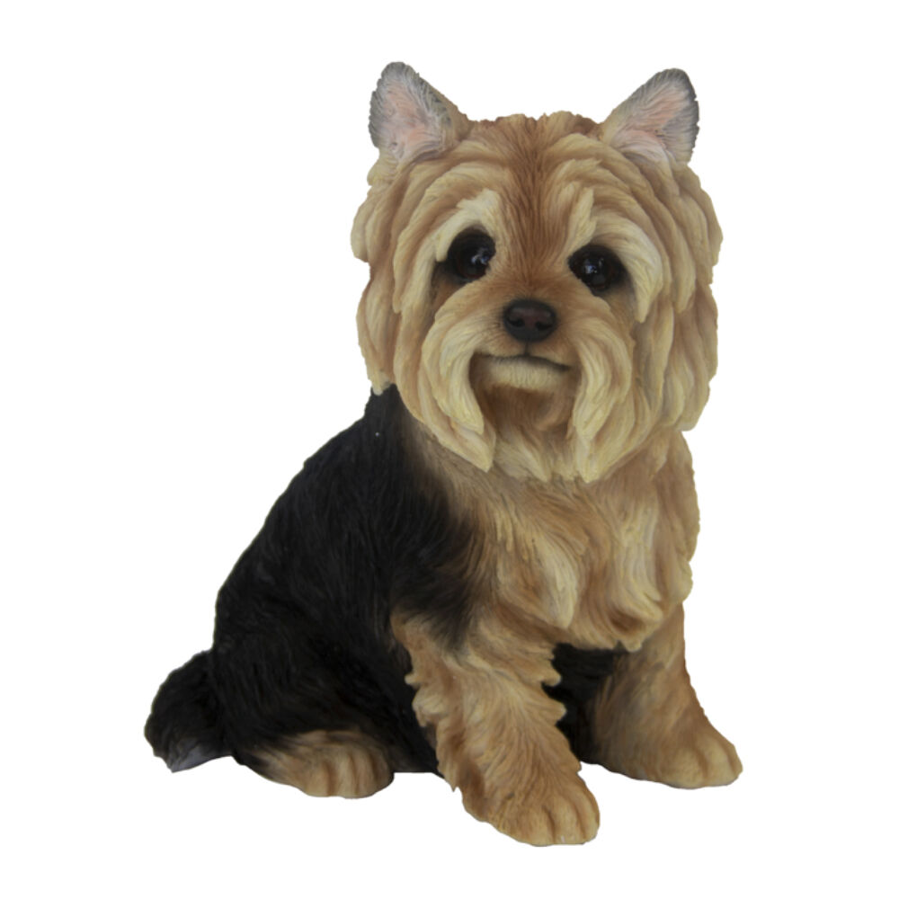 Esschert Design Sitting Yorkshire Terrier Statue Garden Brown Black