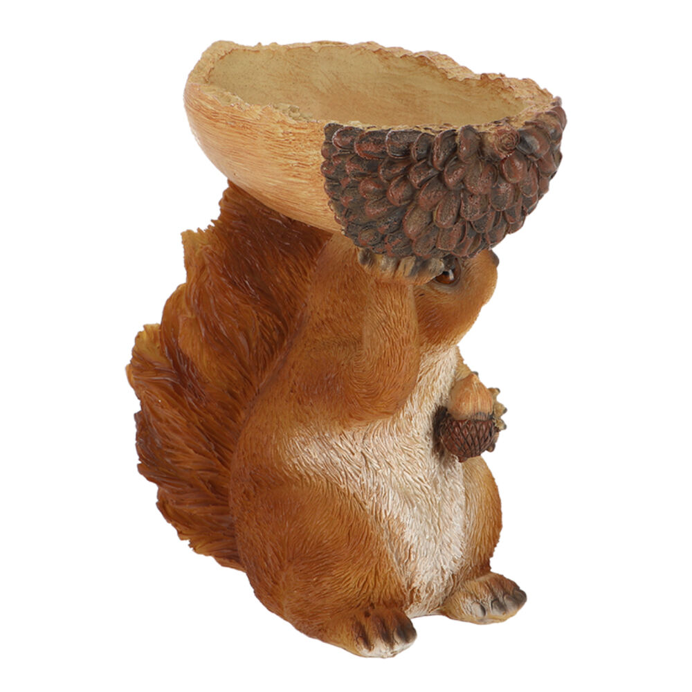 Esschert Design Squirrel W/ Acorn Bowl Statue Garden Brown