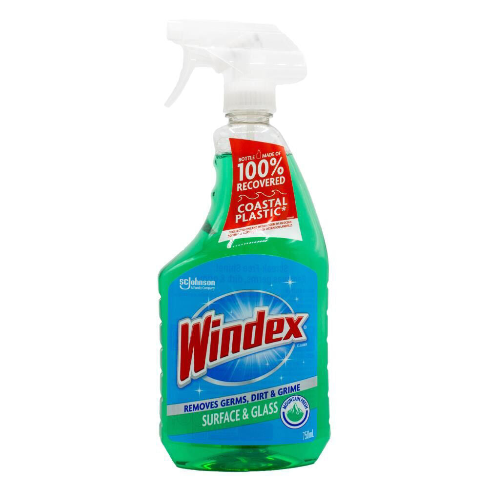 6PK Windex 750ml Surface & Glass Spray Cleaner Mountain Fresh Fragrance