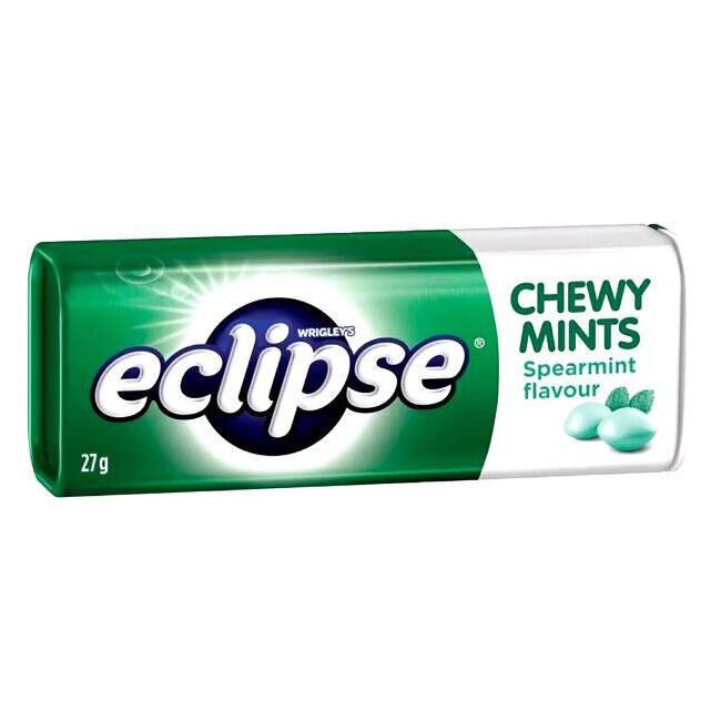 20PK Eclipse Chewy Mint Spearmint 27g Snack Confectionary Lollies