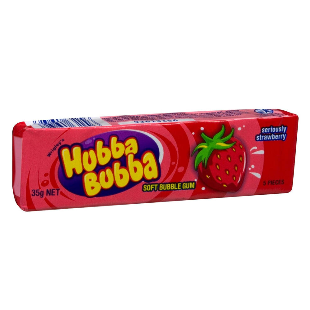 20PK Hubba Bubba Bubble Gum Seriously Strawberry Flavour 35g