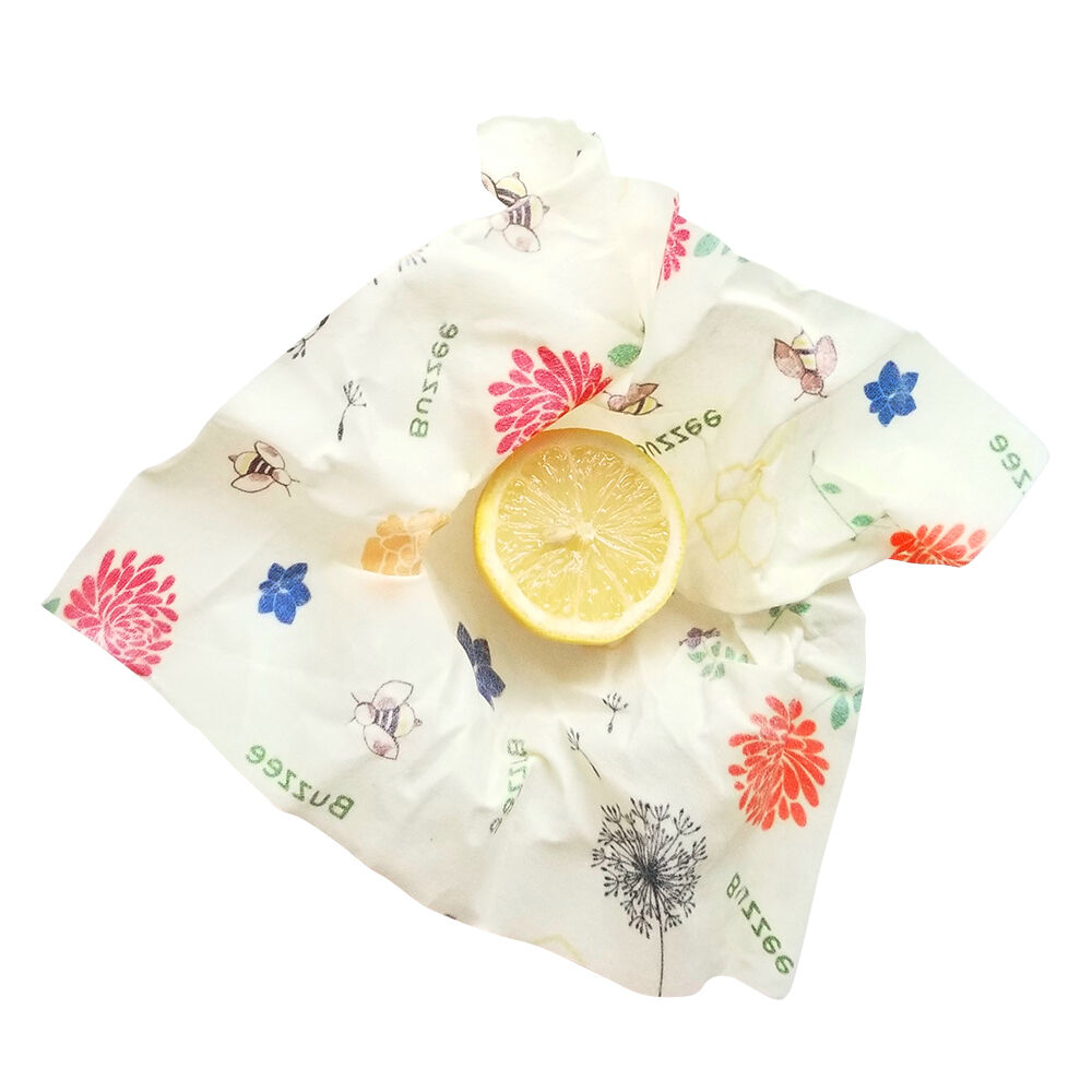 4pc Buzzee Organic Reusable Beeswax Wraps Washable Food Covers Bees At Work