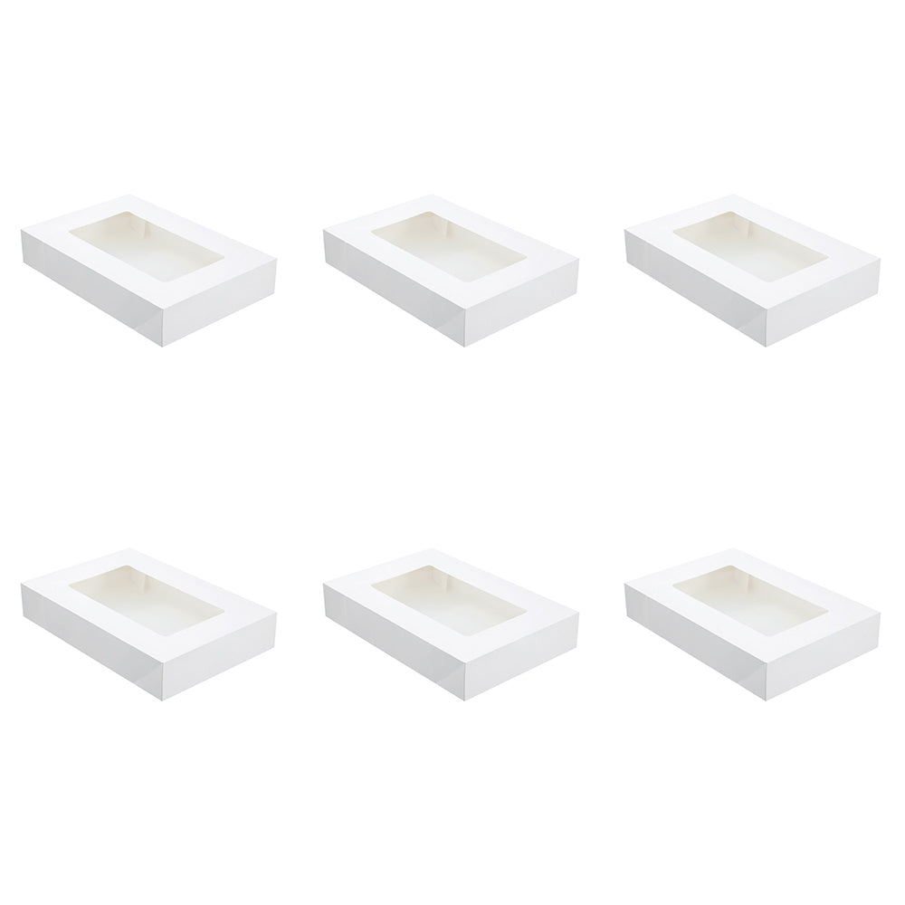 6x 2PK Lemon & Lime Eco Grazing Box 10.5L/45cm Rectangle - White