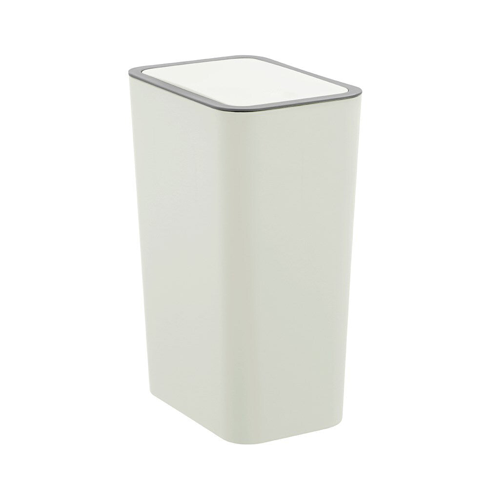 3PK Boxsweden 10L/33cm Touch Top Rubbish Bin Rectangle - White