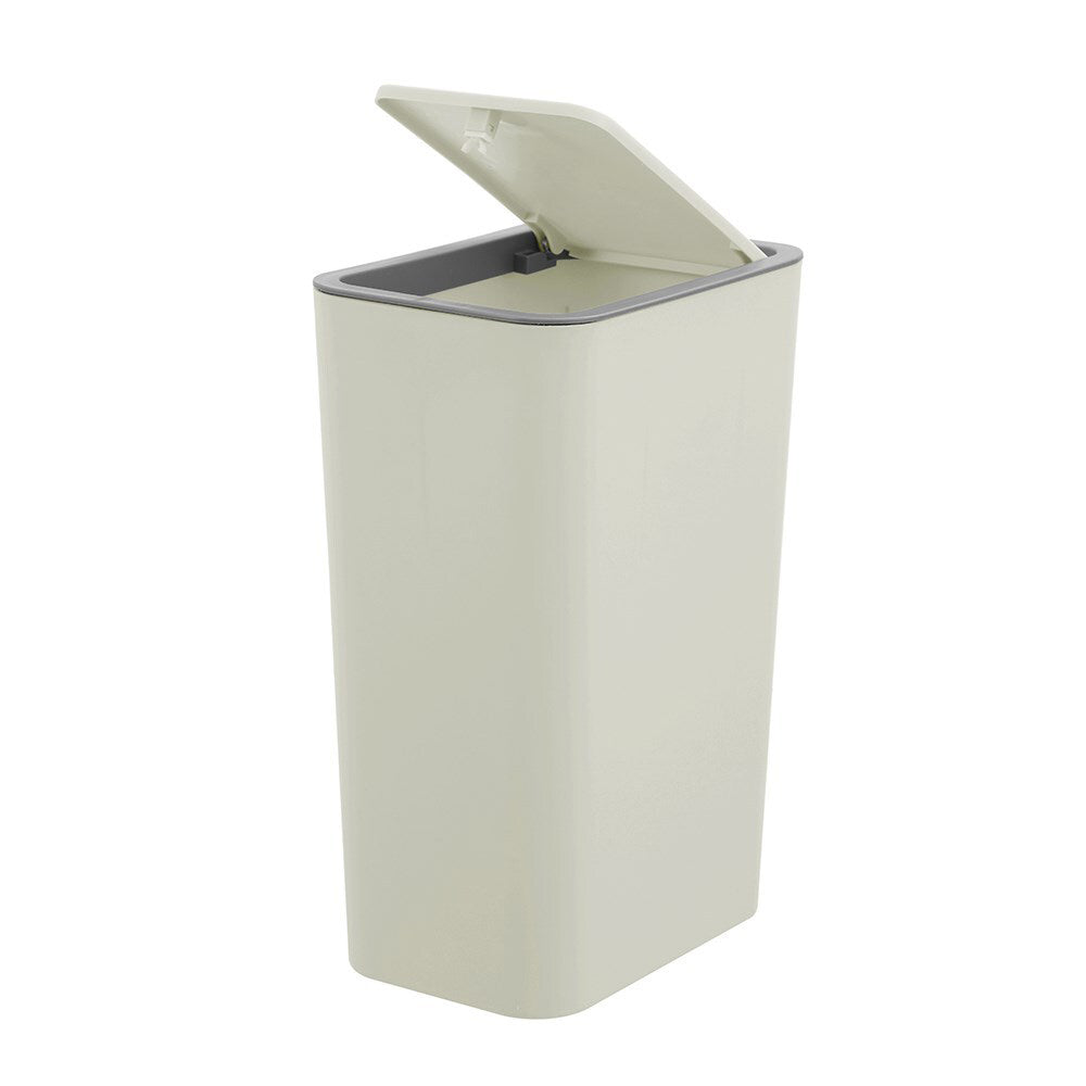 3PK Boxsweden 10L/33cm Touch Top Rubbish Bin Rectangle - White