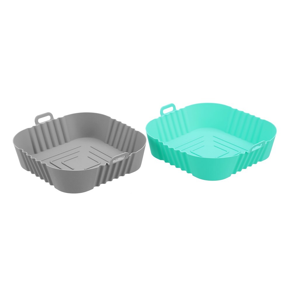 16pc Lemon & Lime Silicone Air Fryer Tray Square 21x5cm - Assorted