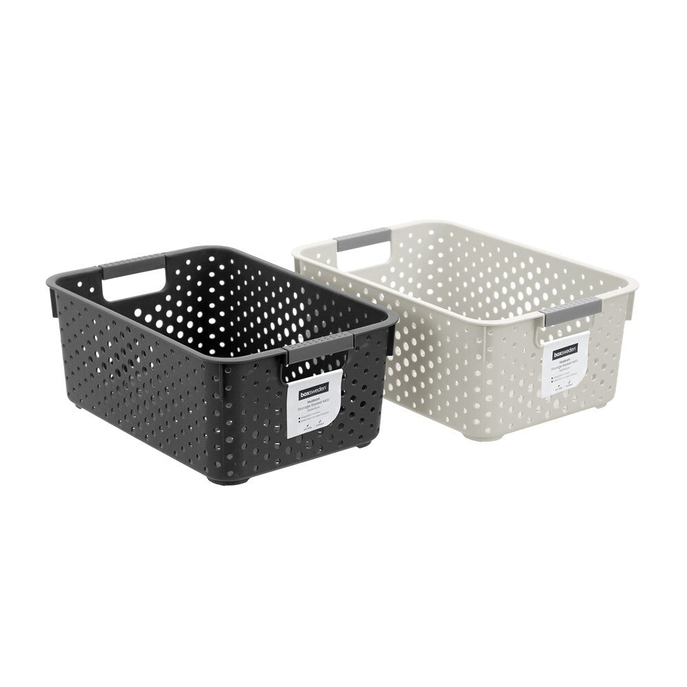 8PK Boxsweden Hudson Storage Basket 31x21cm Rectangle Medium - Assorted