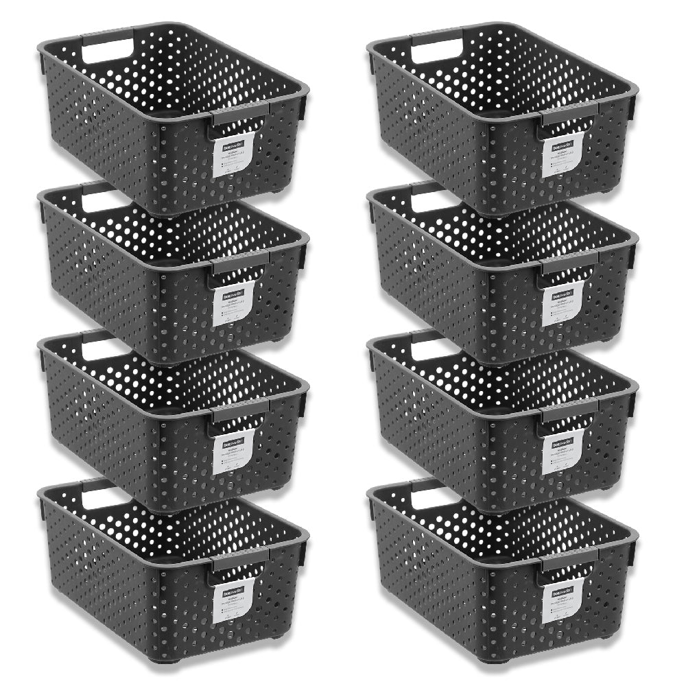 8PK Boxsweden Hudson Storage Basket 31x21cm Rectangle Medium - Assorted