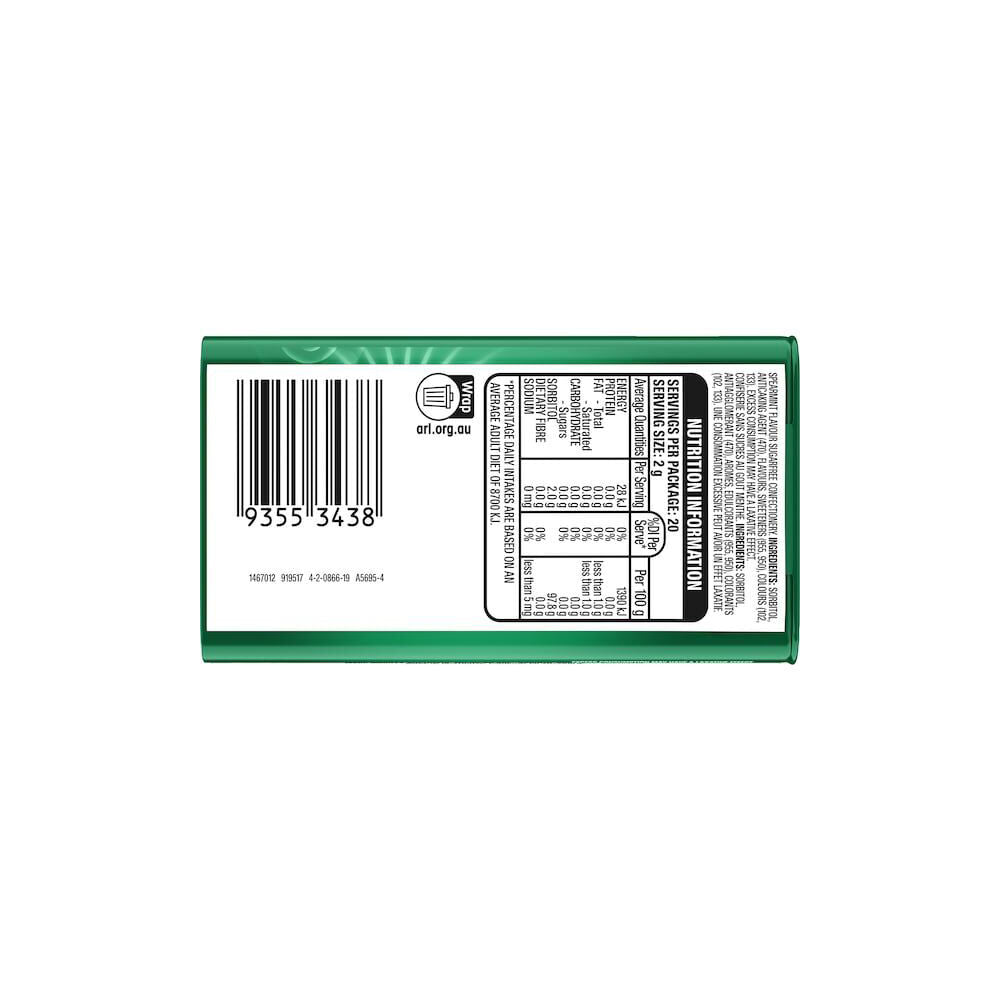 12PK Wrigley's Eclipse On-The-Go Tin Sugar-Free Hard Breath Mints 40g Spearmint