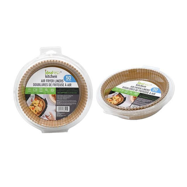 12x 50pc Ideal Kitchen Air Fryer Paper Disposable Round Liner Sheet 16x4.5cm