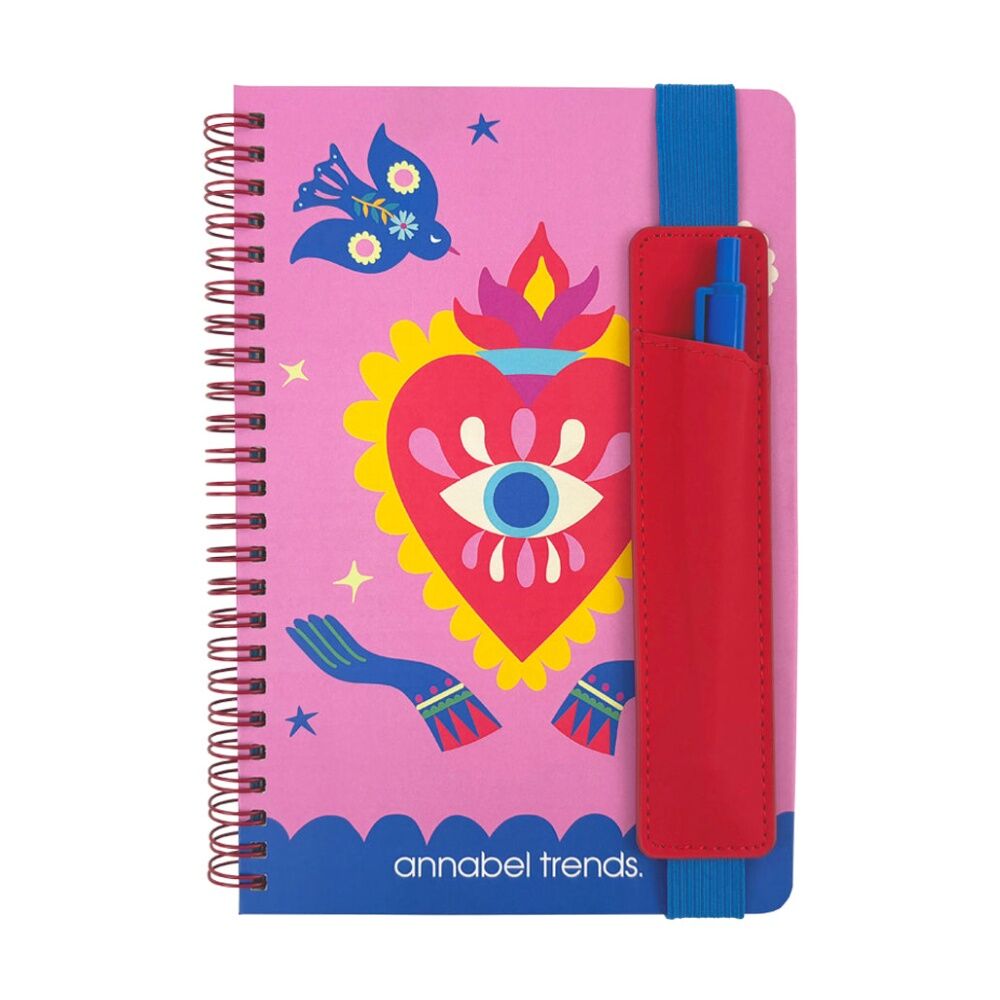 2PK Annabel Trends A5 160 Page Ruled Hard Cover Notebook W/ Spiral Binding Fiesta