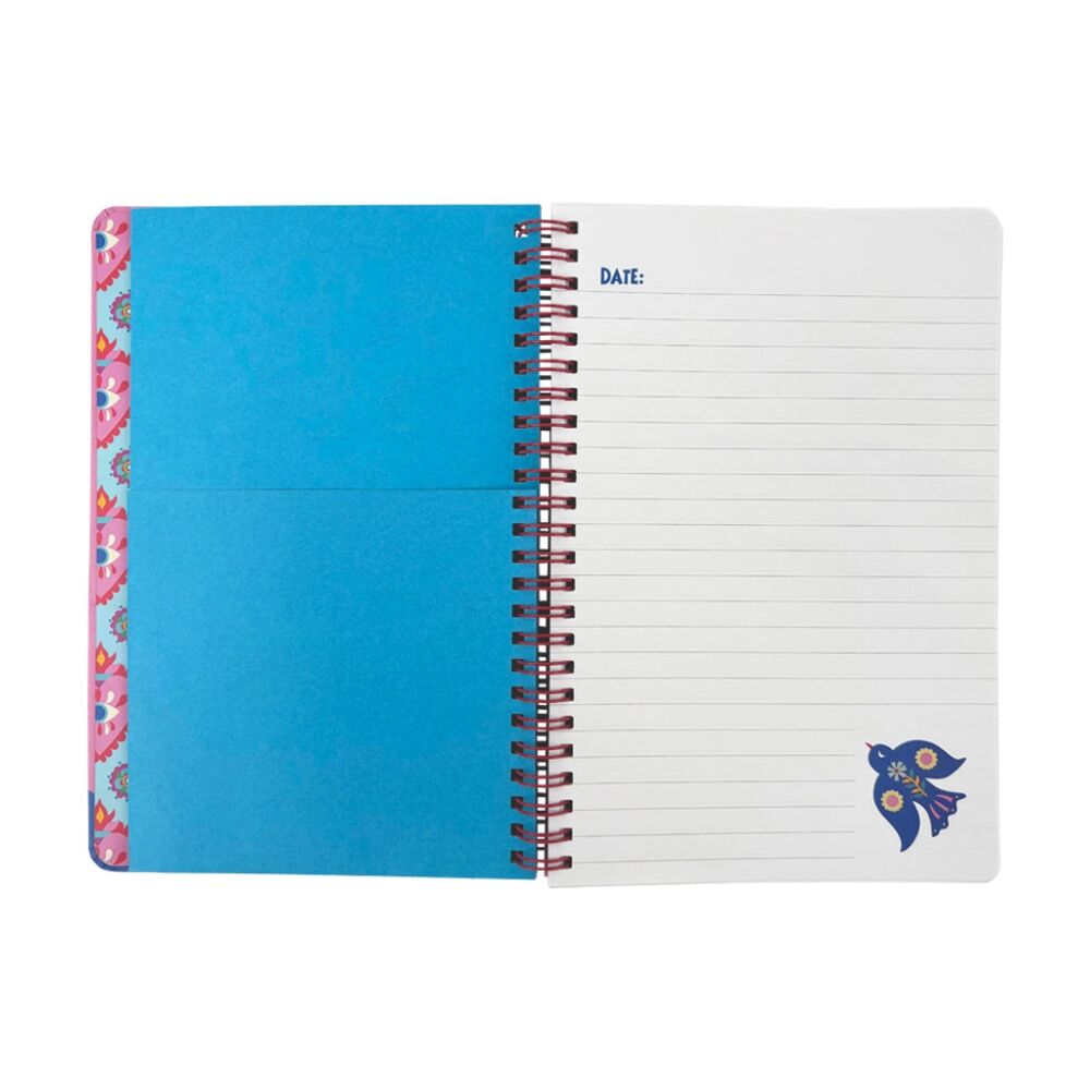 2PK Annabel Trends A5 160 Page Ruled Hard Cover Notebook W/ Spiral Binding Fiesta