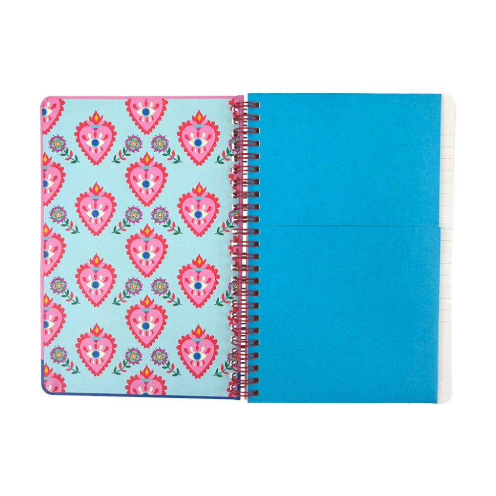 2PK Annabel Trends A5 160 Page Ruled Hard Cover Notebook W/ Spiral Binding Fiesta