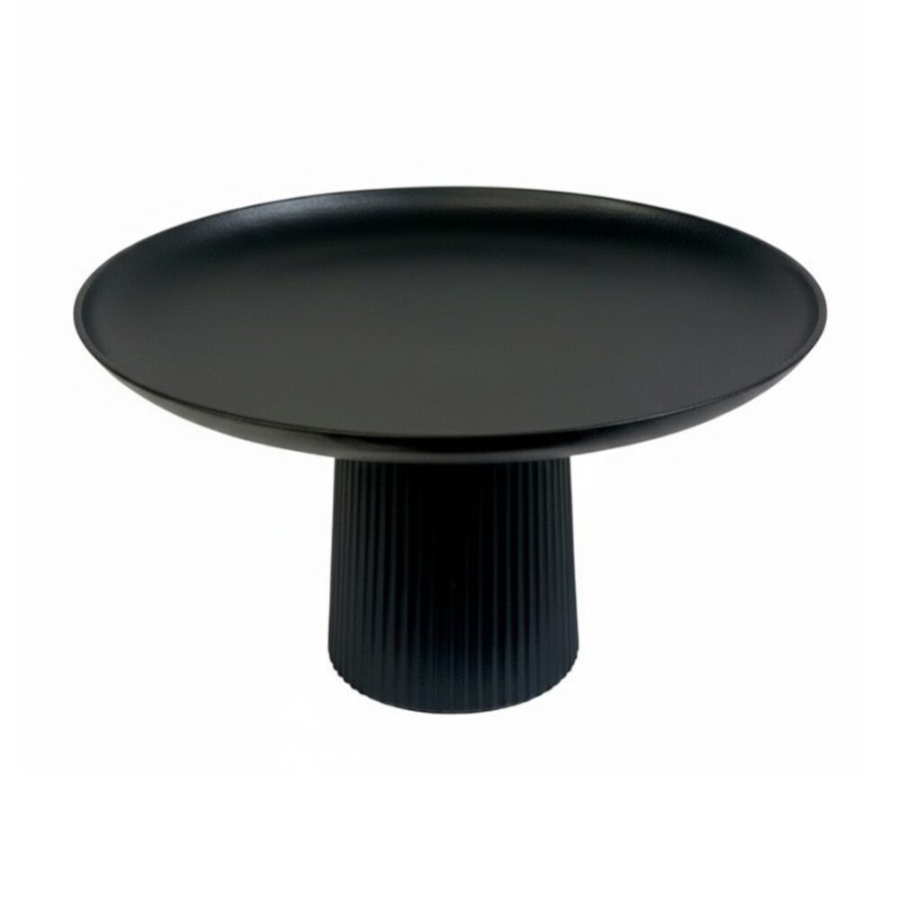 SS Collective Black Cast Iron Munro Cake/Fruit Stand Ridged 39x22cm