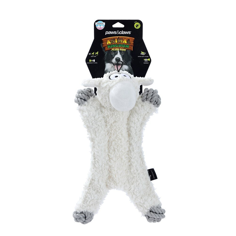 6PK Paws & Claws Animal Kingdom Plush Rope 40x12cm - Assorted