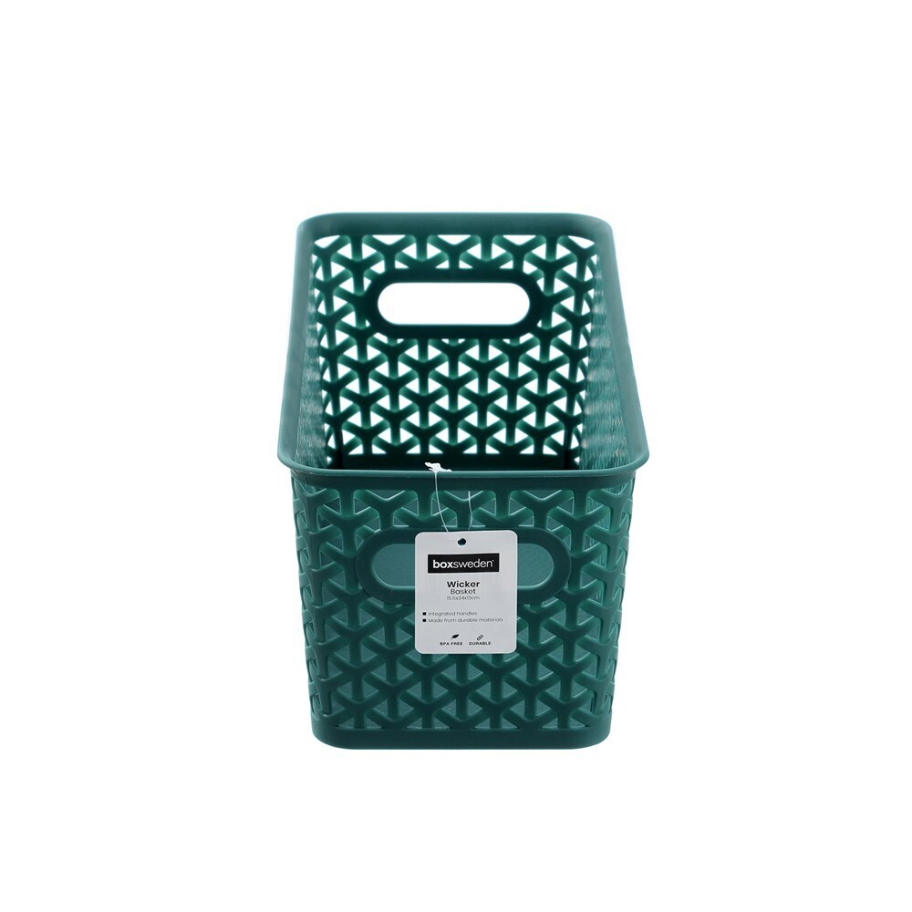 12PK Boxsweden Wicker Storage Basket 15.5x34cm - Assorted