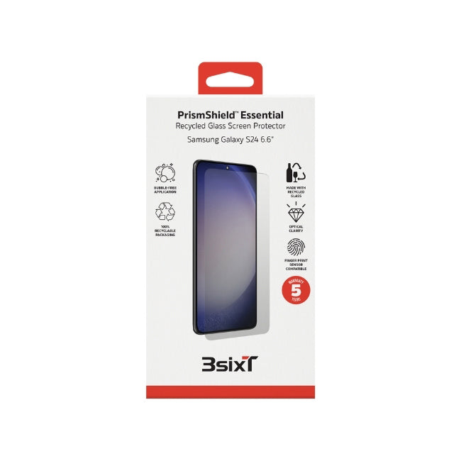 2PK 3sixT PrismShield Essential Glass Screen Protector For Samsung GS24+ Clear