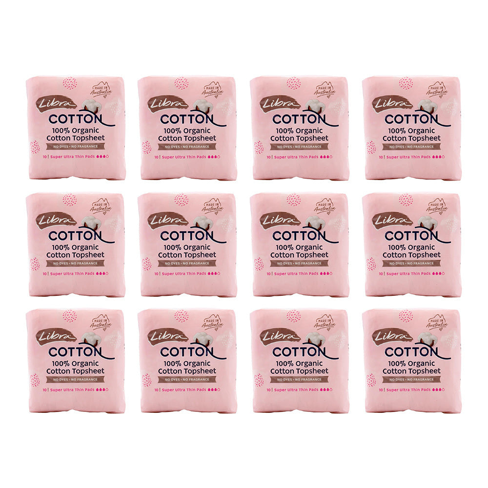 120pc Libra Women's Cotton Topsheet Super Ultra Thin Sanitary Pads