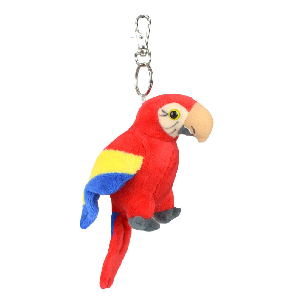 5PK Zookidz Macaw Parrot Animal Keychain Hanging 10cm - Red