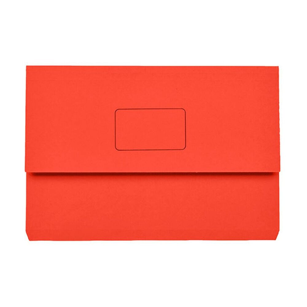 15PK Marbig Slimpick Foolscap Document Wallet Holder - Red