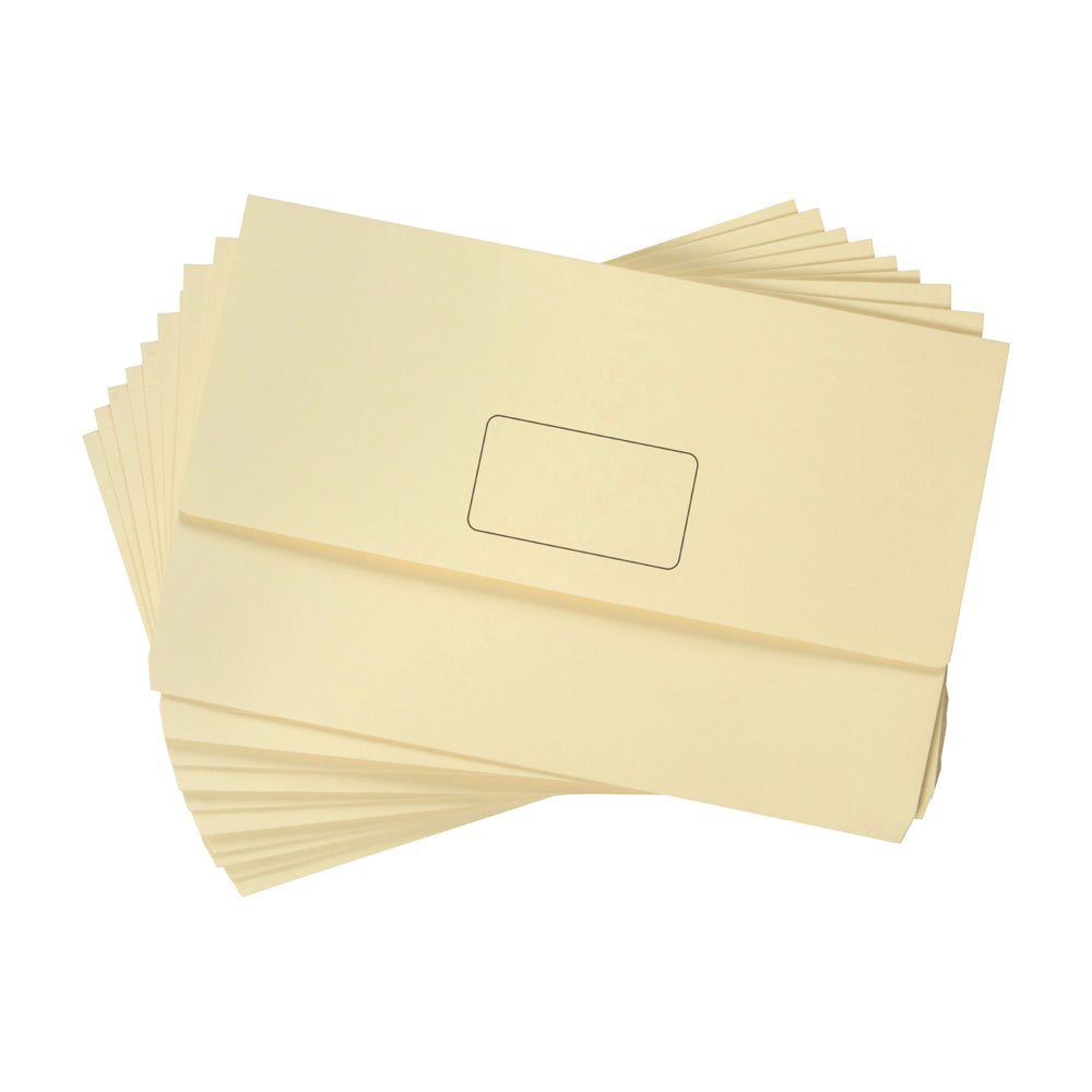 20pc Marbig Brights Slimpick Foolscap Document Wallet - Buff