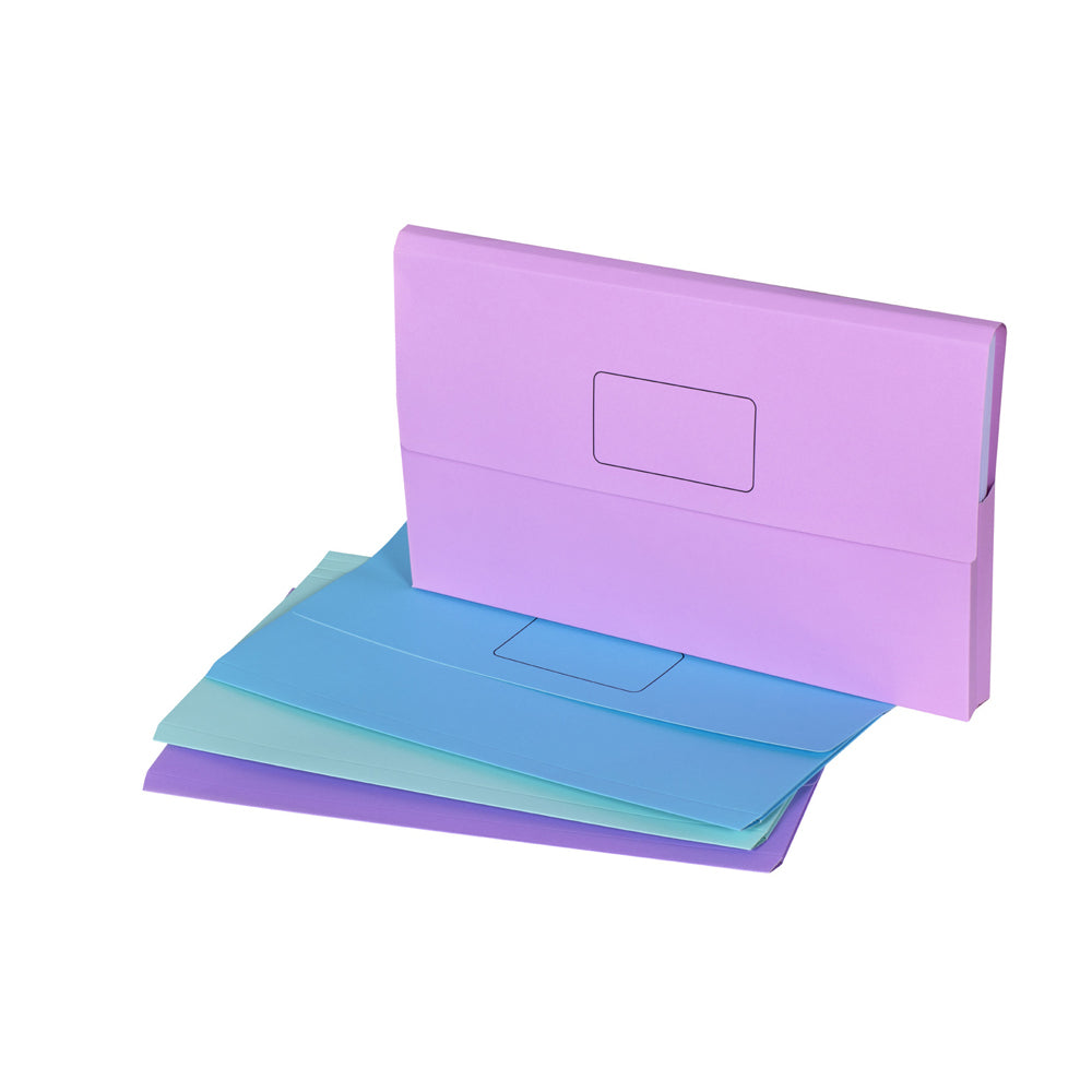 20pc Marbig Pastel Slimpick Foolscap Document Wallet - Assorted