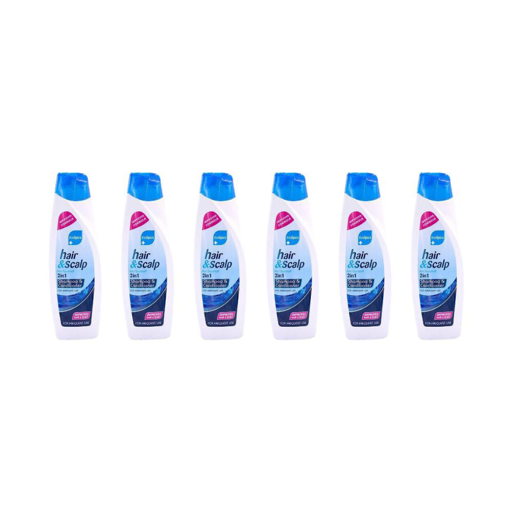 6PK Medipure Hair & Scalp 2in1 Shampoo Conditioner 400ml Anti-Dandruff