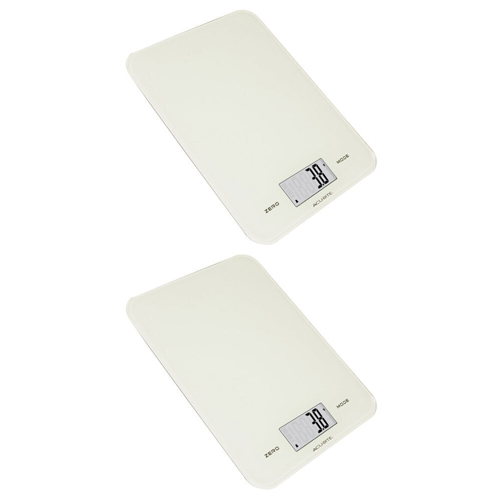 2PK Acurite Large Slim Line Digital Scale 1g/8kg White
