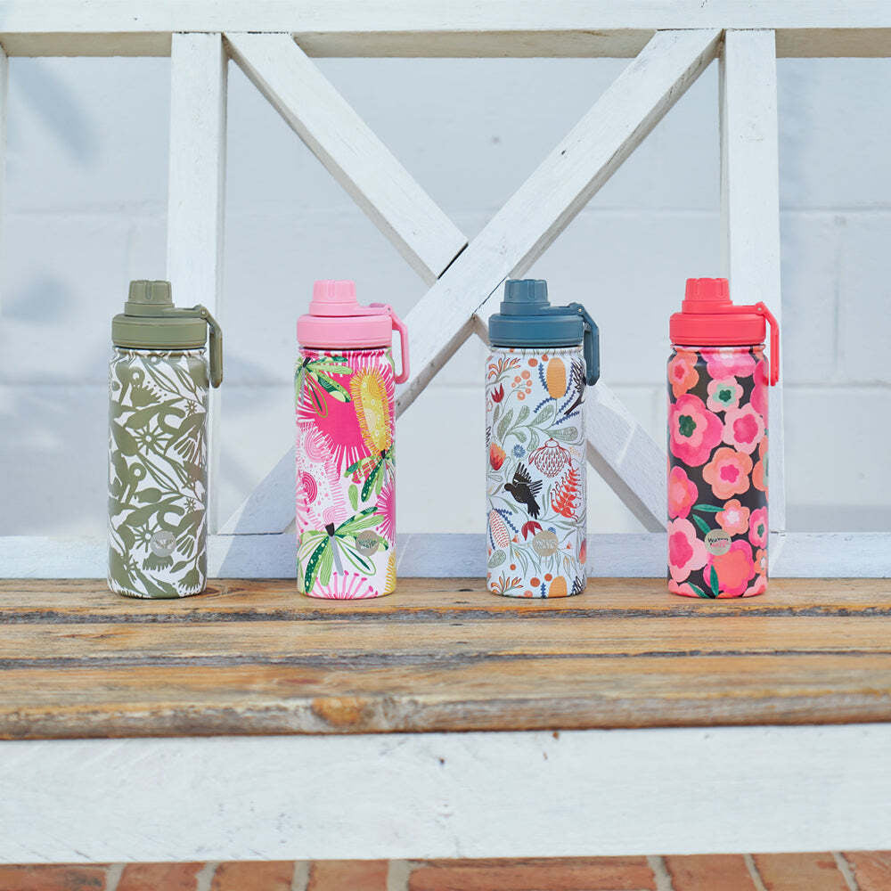 2PK Annabel Trends Watermate 550ml Stainless Steel Bottle Abstract Gum